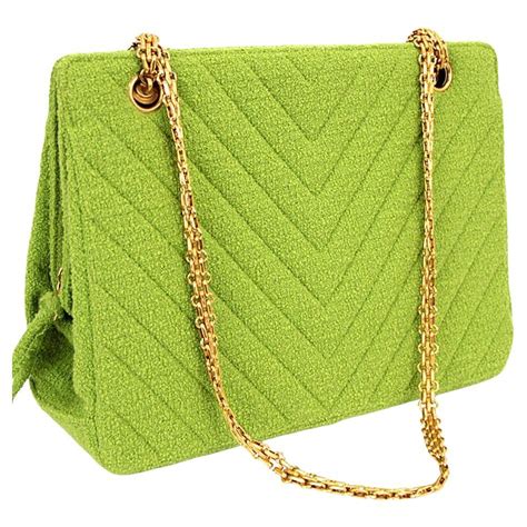 chanel green chevron vintage|Authentic Pre.